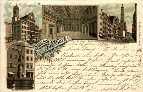 Gruss aus Augsburg - Litho