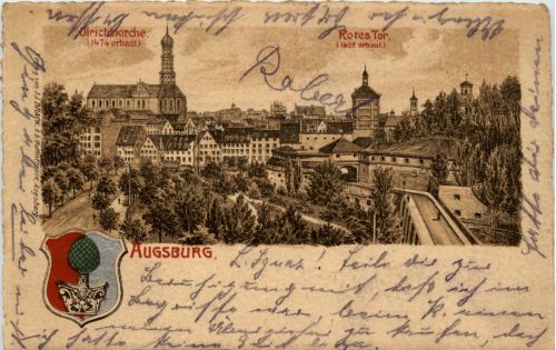 Gruss aus Augsburg- Litho