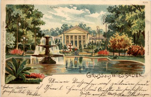 Gruss aus Wiesbaden - Litho