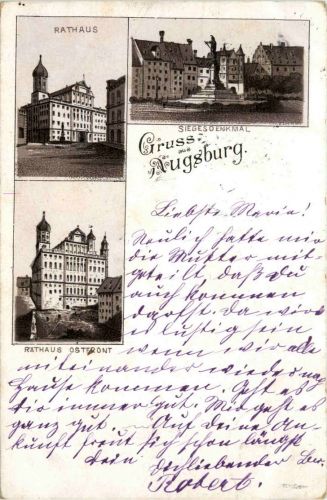 Gruss aus Augsburg - Litho 1896