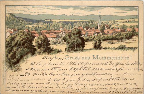 Gruss aus Mommenheim - Litho