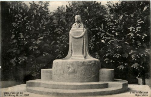 Oggersheim - Schillerdenkmal - Erinnerung an die Enthüllung 1907