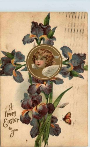 Kind mit Kreuz Blumen