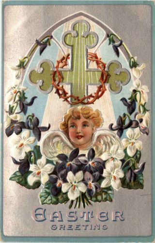 Kind mit Kreuz Blumen