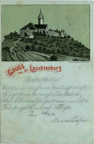 Gruss von der Leuchtenburg - Litho