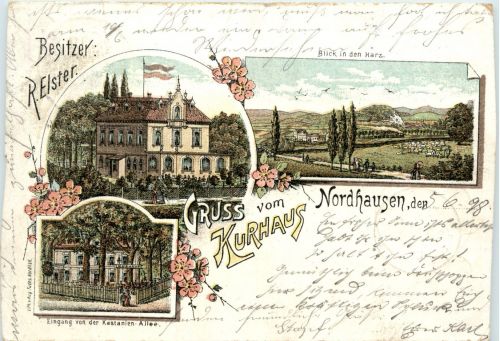 Gruss vom Kurhaus Nordhausen - Litho