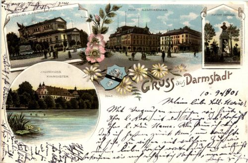 Gruss aus Darmstadt - Litho