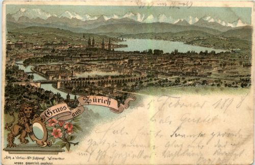 Gruss aus Zürich - Litho
