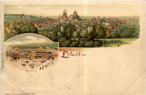 Gruss aus Erfurt - Litho