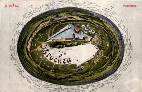 Gruss vom Brocken - Litho