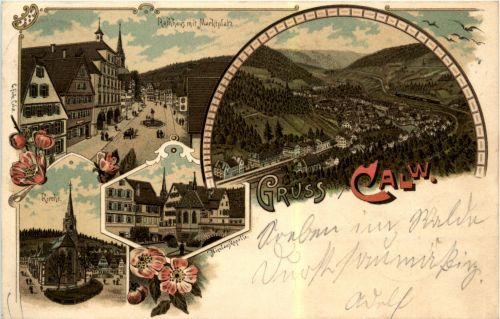 Gruss aus Calw - Litho