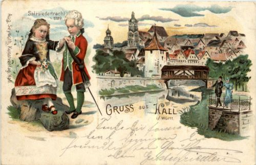 Gruss aus Hall - Litho