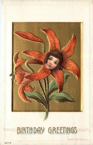 Birthday - Frau mit Blume