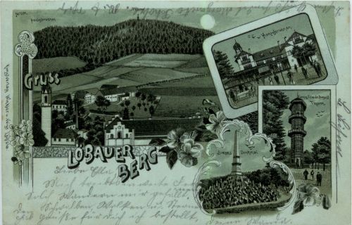 Gruss vom Löbauer Berg - Litho