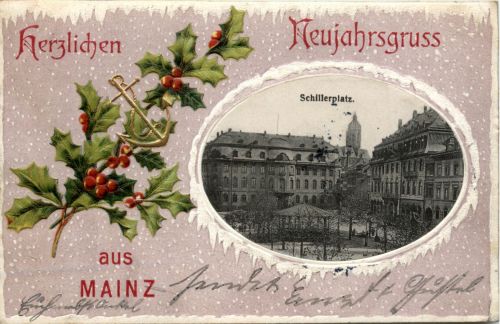 Herzlichen Neujahrsgruss aus Mainz - Litho