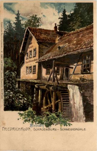 Friedrichroda - Schauenburg Schneidemühle - Litho