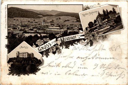 Gruss aus Neustadt an der Haardt - Litho 1895