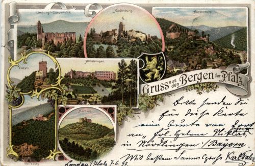 Gruss aus den Bergen der Pfalz - Litho