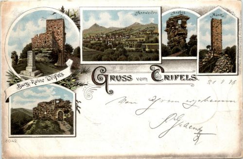 Gruss aus Annweiler & Trifels - Litho