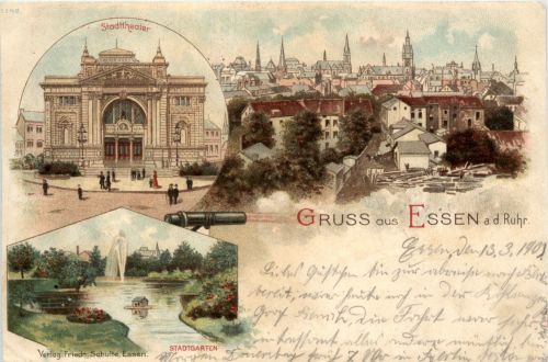 Gruss aus Essen - Litho