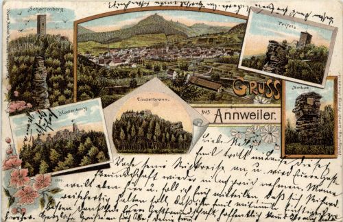 Gruss aus Annweiler - Litho