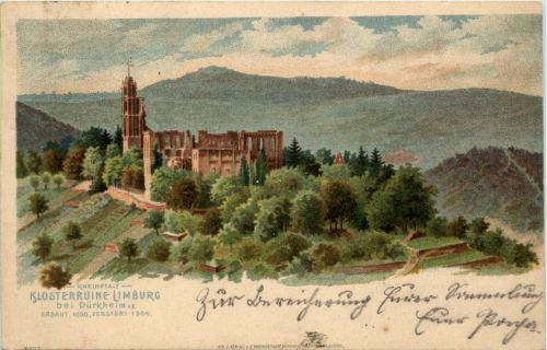 Klosterruine Limburg bei Bad Dürckheim - Litho