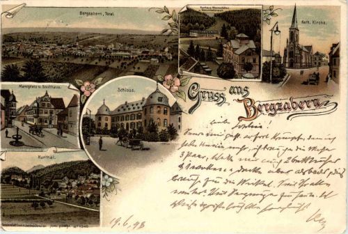 Gruss aus Bergzabern - Litho