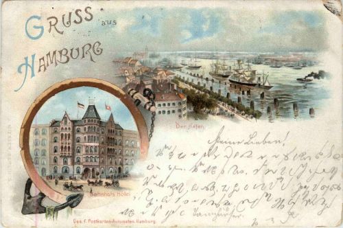 Gruss aus Hamburg -Litho