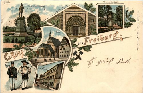 Gruss aus Freiberg - Litho