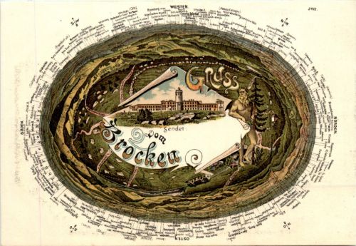 Gruss vom Brocken - Litho
