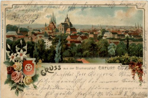 Gruss aus Erfurt - Litho
