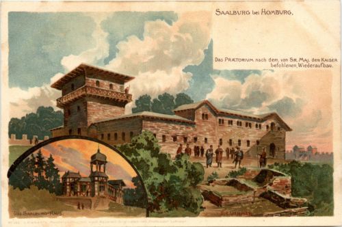 Saalburg bei Homburg - Litho