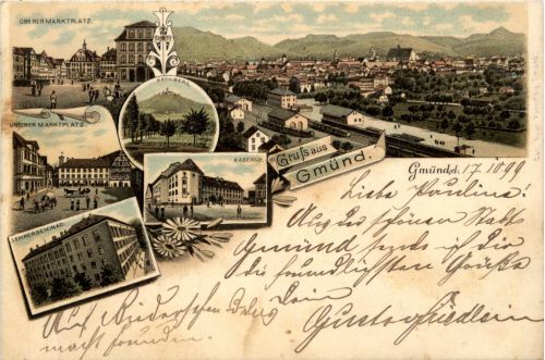 Gruss aus Gmünd - Litho
