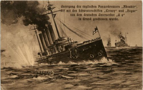 Untergang des englischen Panzerkreuzers Aboukir