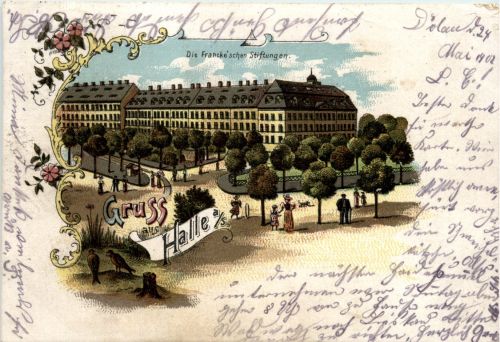 Gruss aus Halle - Litho