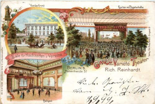 Berlin - Gruss vom Variete Theater - Litho