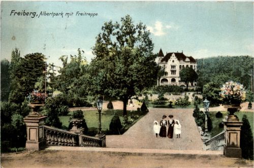 Freiberg - Albertpark mit Freitreppe