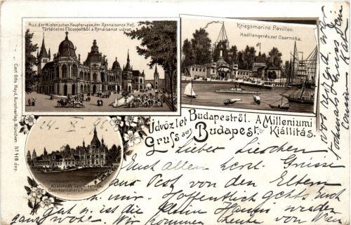 Gruss aus Budapest - Litho 1895