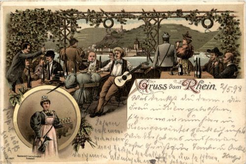 Gruss vom Rhein - Litho