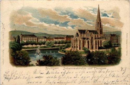 Stuttgart - Johanneskirche - Litho