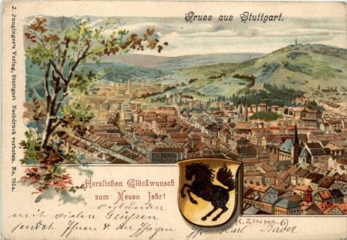 Gruss aus Stuttgart - Litho