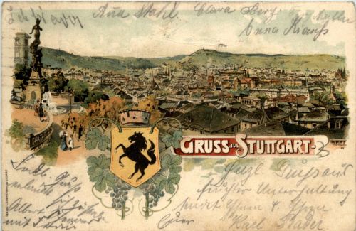 Gruss aus Stuttgart - Litho