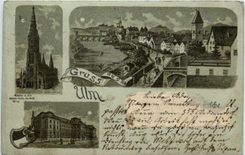 Gruss aus Ulm - Litho