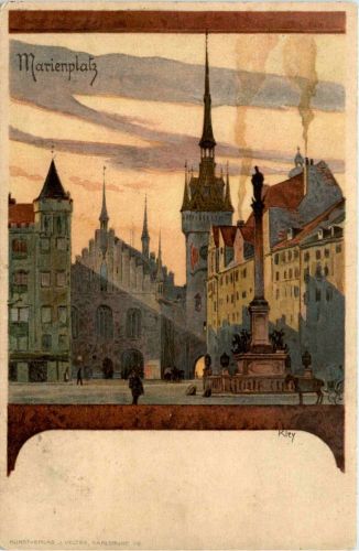 Nürnberg - Marienplatz - Litho