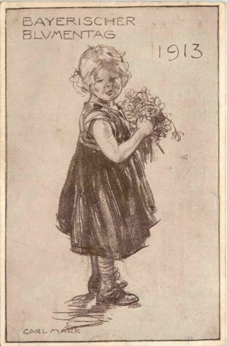 Bayrischer Blumentag 1913 - Künstlerkarte Carl Marr