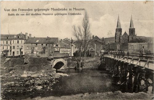 Mouzon - Gesprengte Brücke - Feldpost