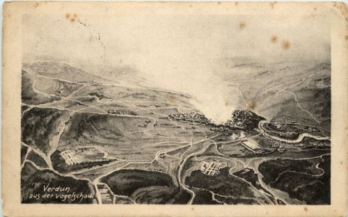 Verdun aus der Vogelschau