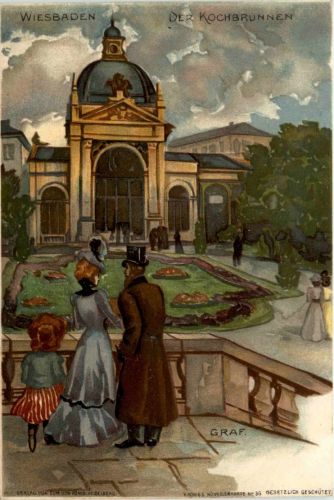 Wiesbaden - Kochbrunnen - Litho