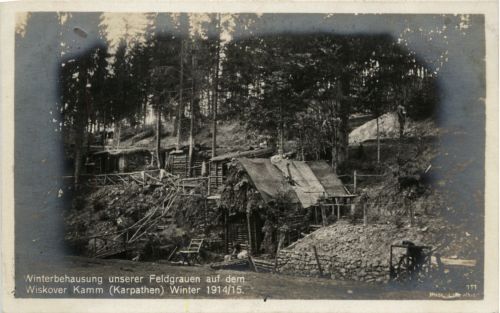 Winterbehausung unserer Feldgrauen auf dem Wiskover Kamm Karpathen