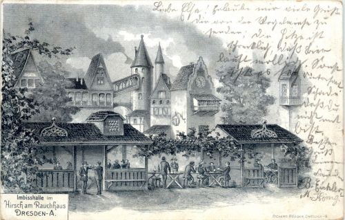 Dresden - Imbisshalle im Hirsch am Rauchhaus